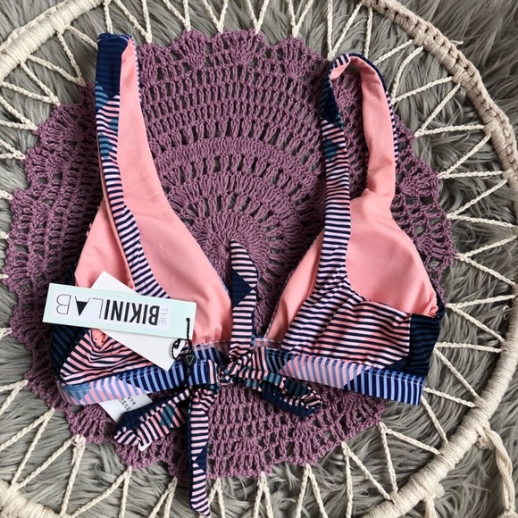 The Bikini Lab Pink And Blue Striped Swim Top - Picture 6 of 6